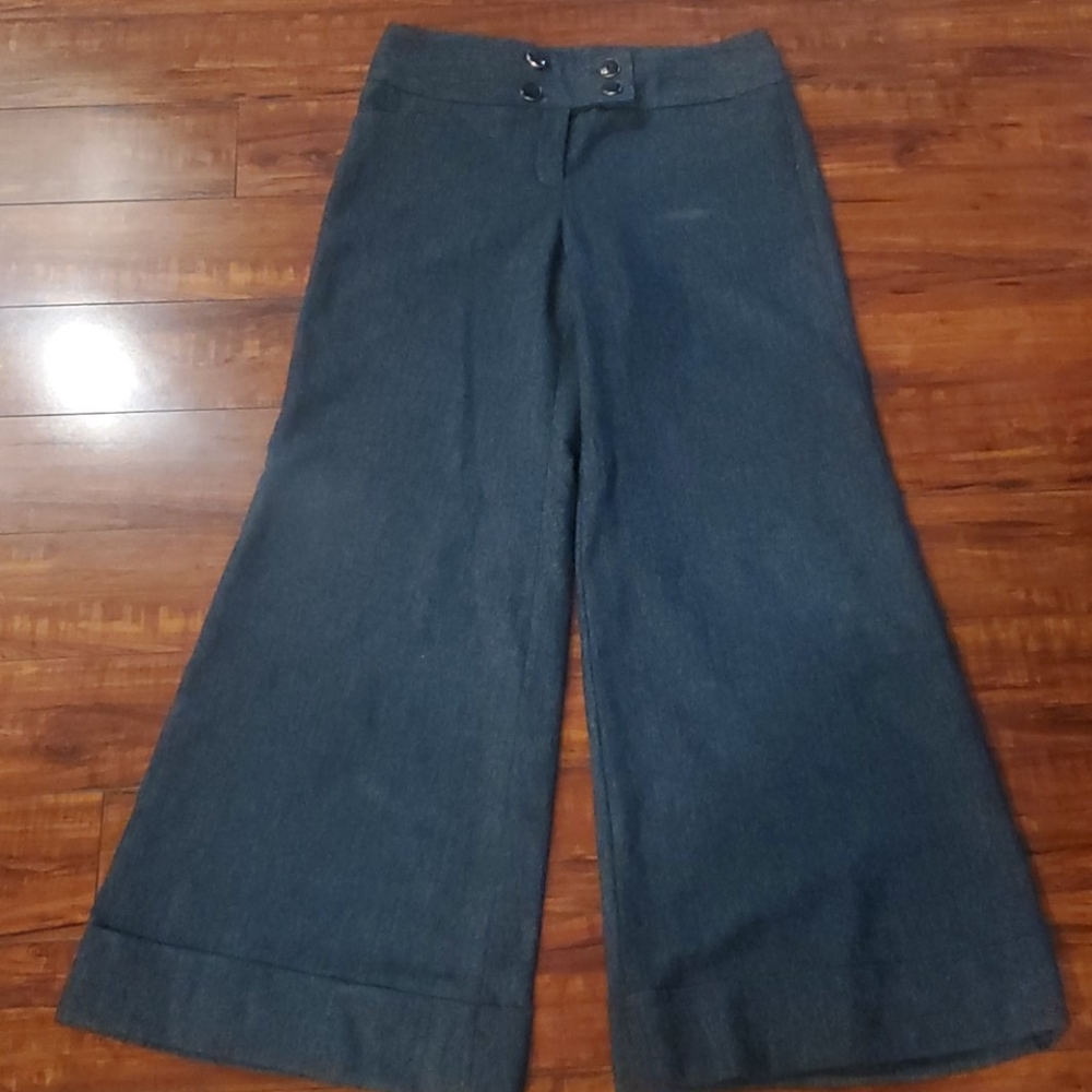 Blue wide legged high waisted pants